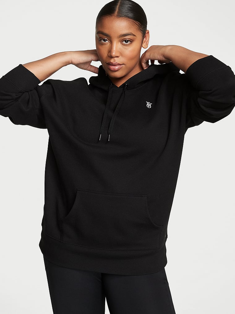 Cotton Fleece Hoodie – Pure Black