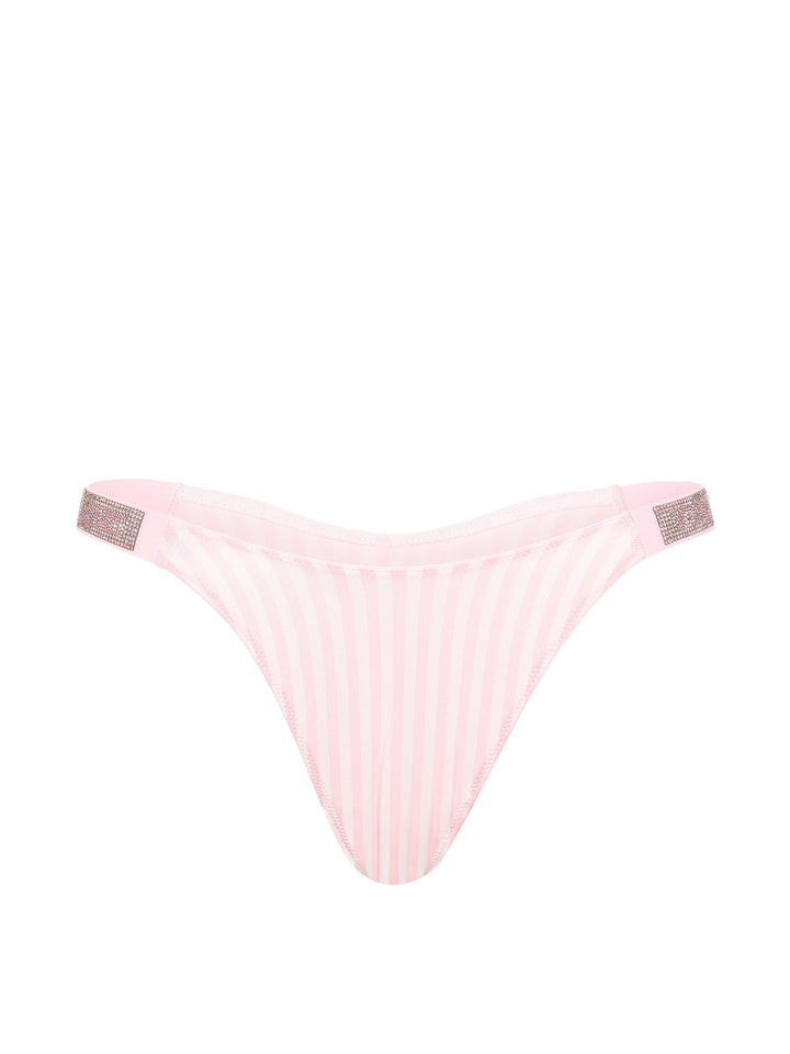 Logo Shine Strap Thong Panty Pink Heritage Stripes – Nærbuxur