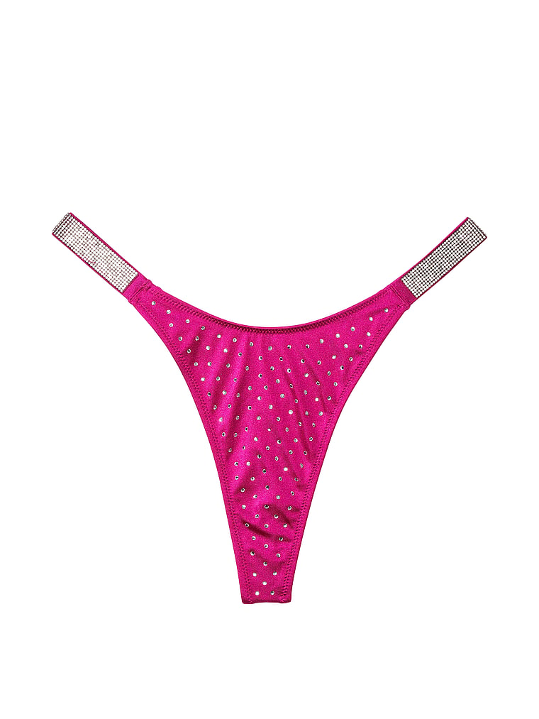 Shine Strap Thong Bikini Bottom Bikini Buxur – Victoria's Secret