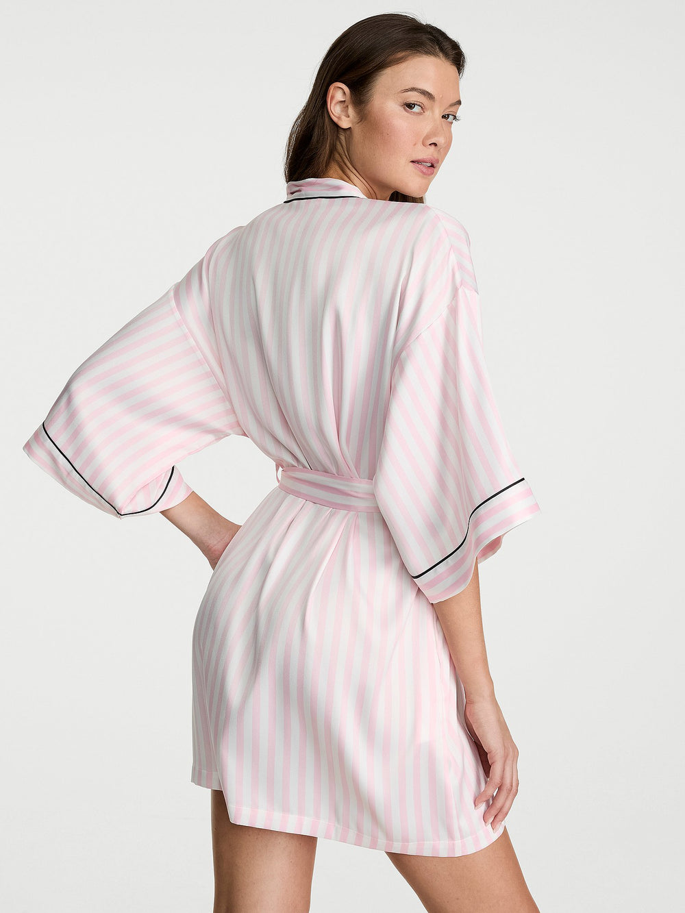 Signature Satin Short Piped Robe Sloppur – Victoria's Secret – mynd 2