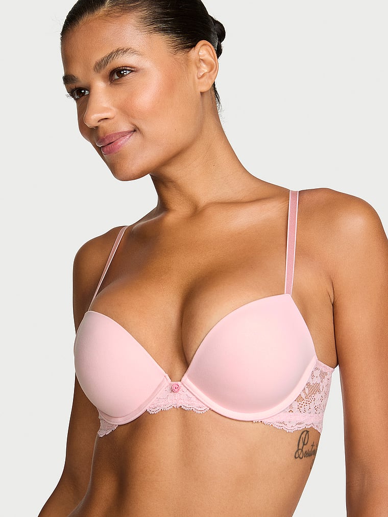 Smooth & Lace Push-Up Bra – Angel Pink