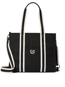 CROSSBODY CANVAS TOTE BAG - Pure Black