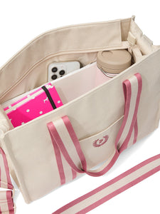 CROSSBODY CANVAS TOTE BAG - Natural Canvas