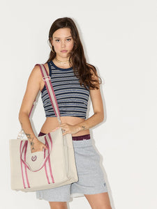 CROSSBODY CANVAS TOTE BAG - Natural Canvas