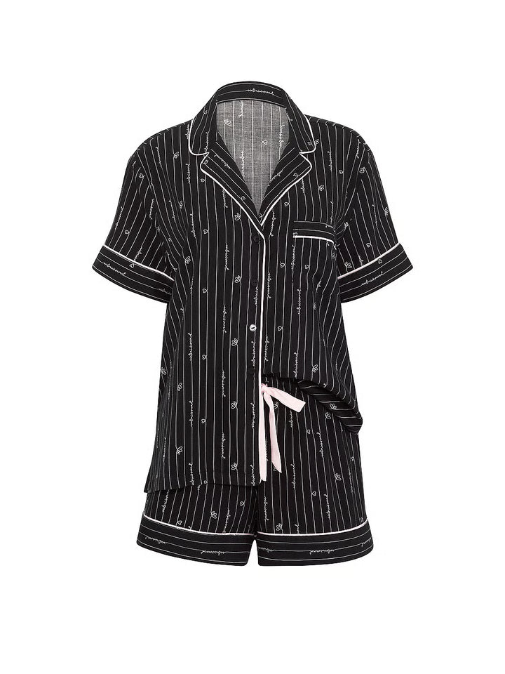 Flannel Short Pajama Set – Náttföt