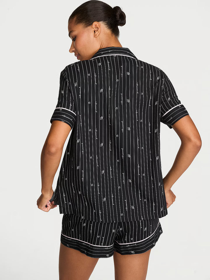 Flannel Short Pajama Set – Náttföt