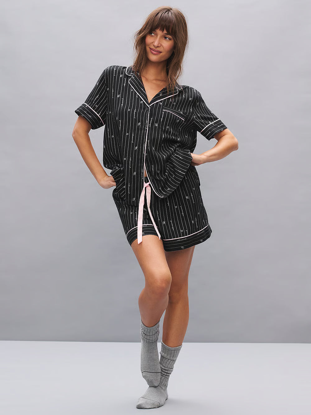 Flannel Short Pajama Set – Náttföt