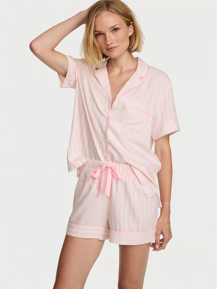 Flannel Short Pajama Set – Náttföt