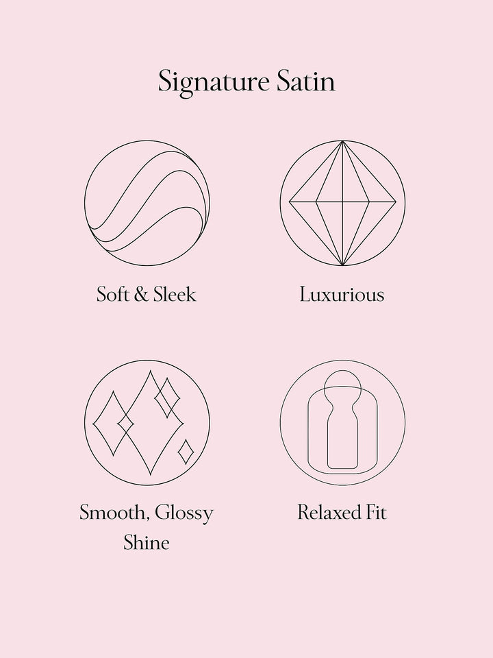 Signature Satin Short Piped Robe Sloppur – Victoria&