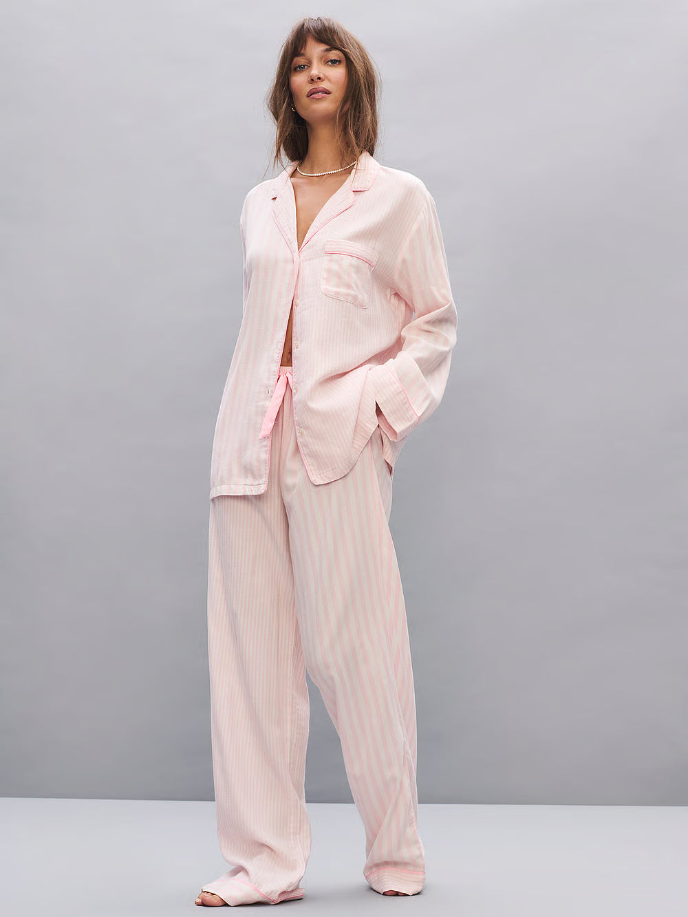 Flannel Long Pajama Set – Náttföt