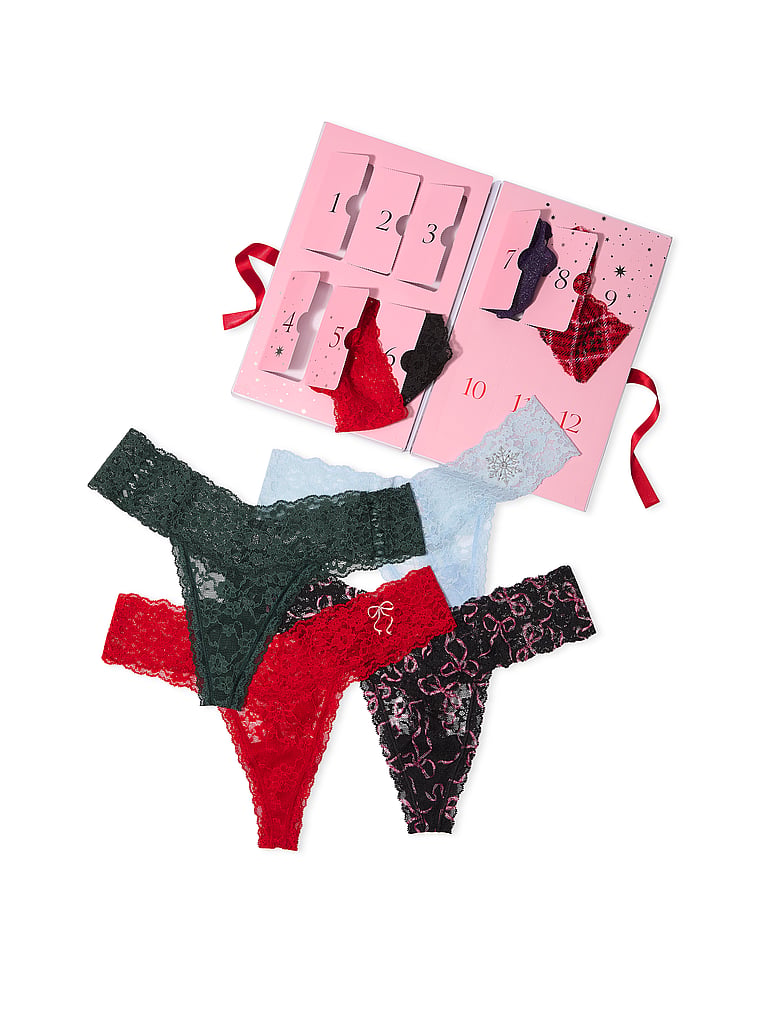 12 Pack Thong Holiday Advent Calendar Nærbuxnadagatal – Victoria&
