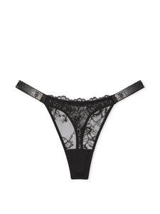 Scattered Shine Strap Lace Thong Panty - Nærbuxur