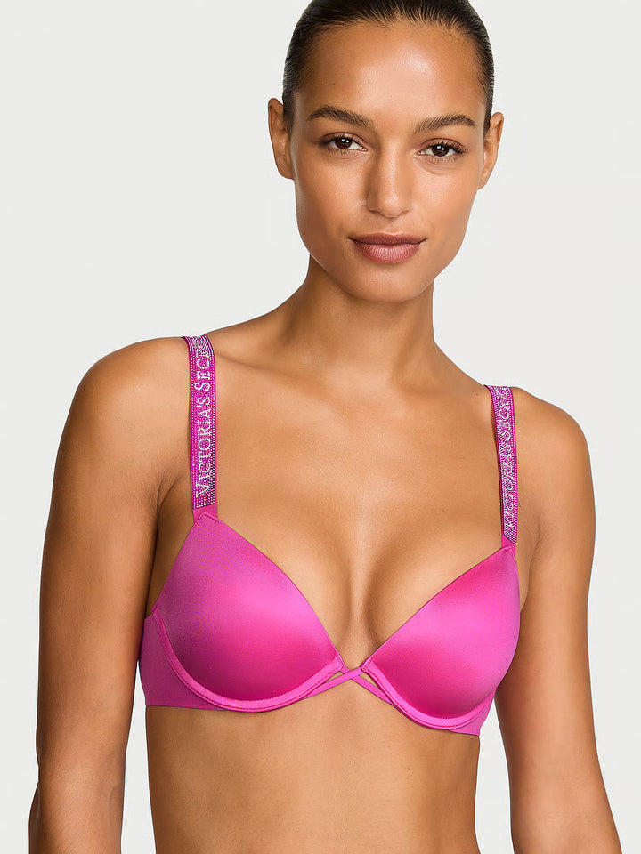Logo Shine Strap Push-Up Bra – Brjóstahaldari