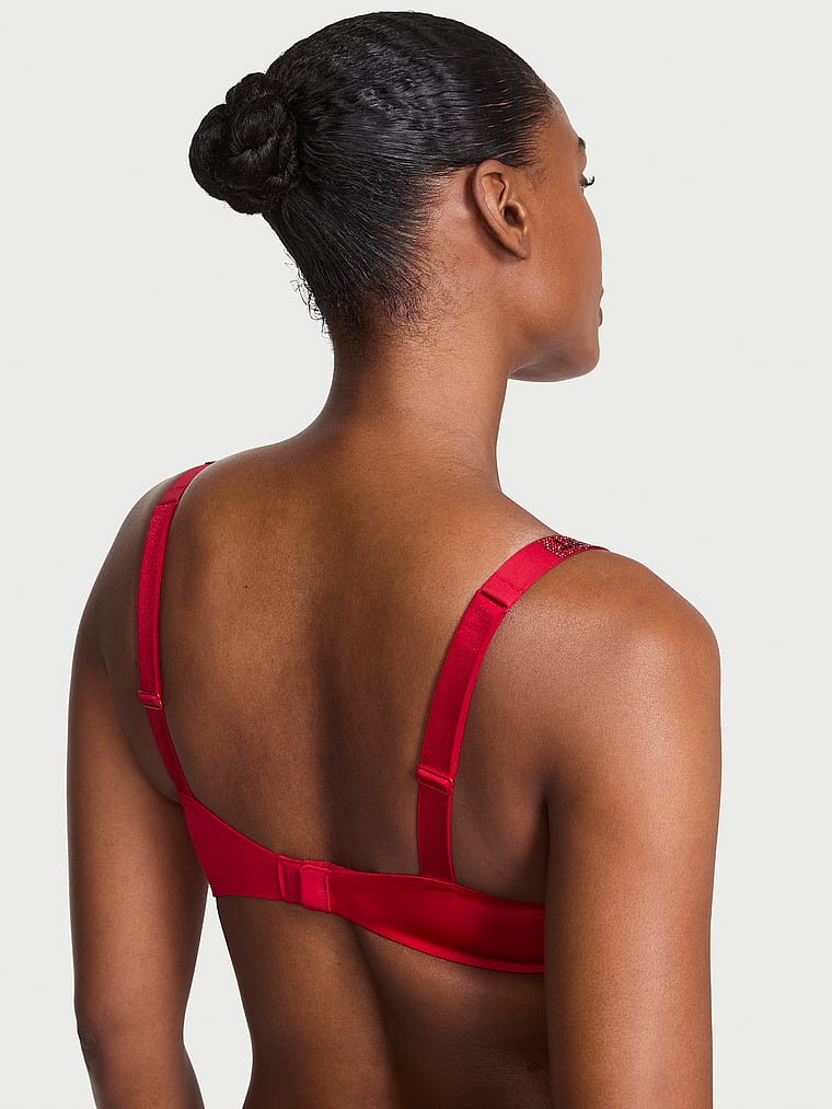 Logo Shine Strap Push-Up Bra – Lipstick