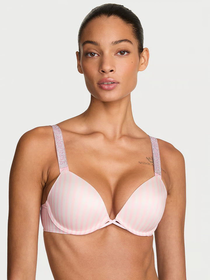 Logo Shine Strap Push-Up Bra – Brjóstahaldari