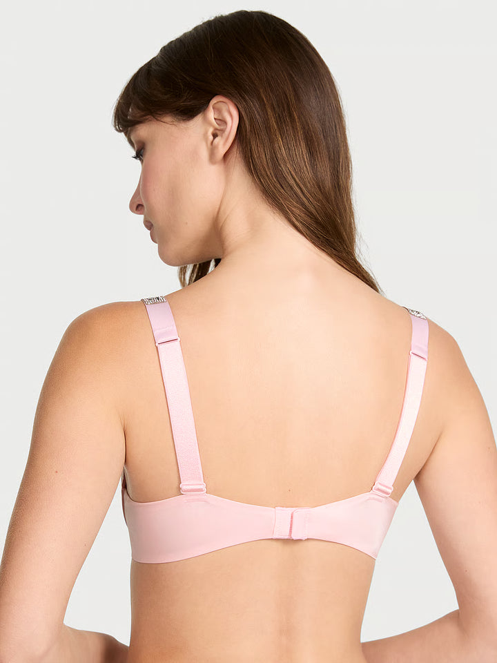 Logo Shine Strap Lightly Lined Low-Cut Demi Bra – Brjóstahaldari