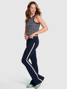 All Day Cotton Foldover Flare Leggings - Noir Navy