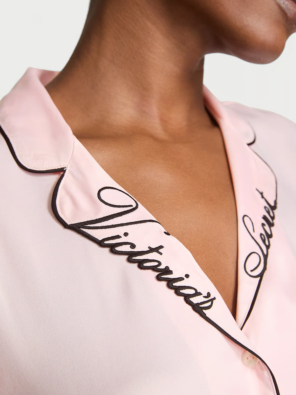 Signature Satin Short Pajama Set – Náttföt