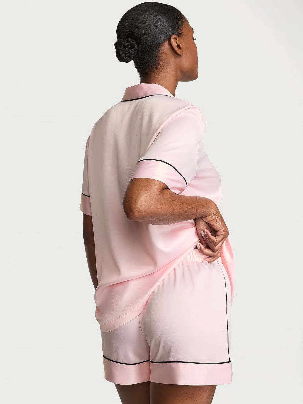 Signature Satin Short Pajama Set – Náttföt