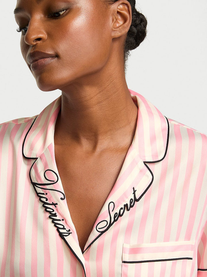 Glazed Satin Short Pajama Set Náttföt – Victoria&