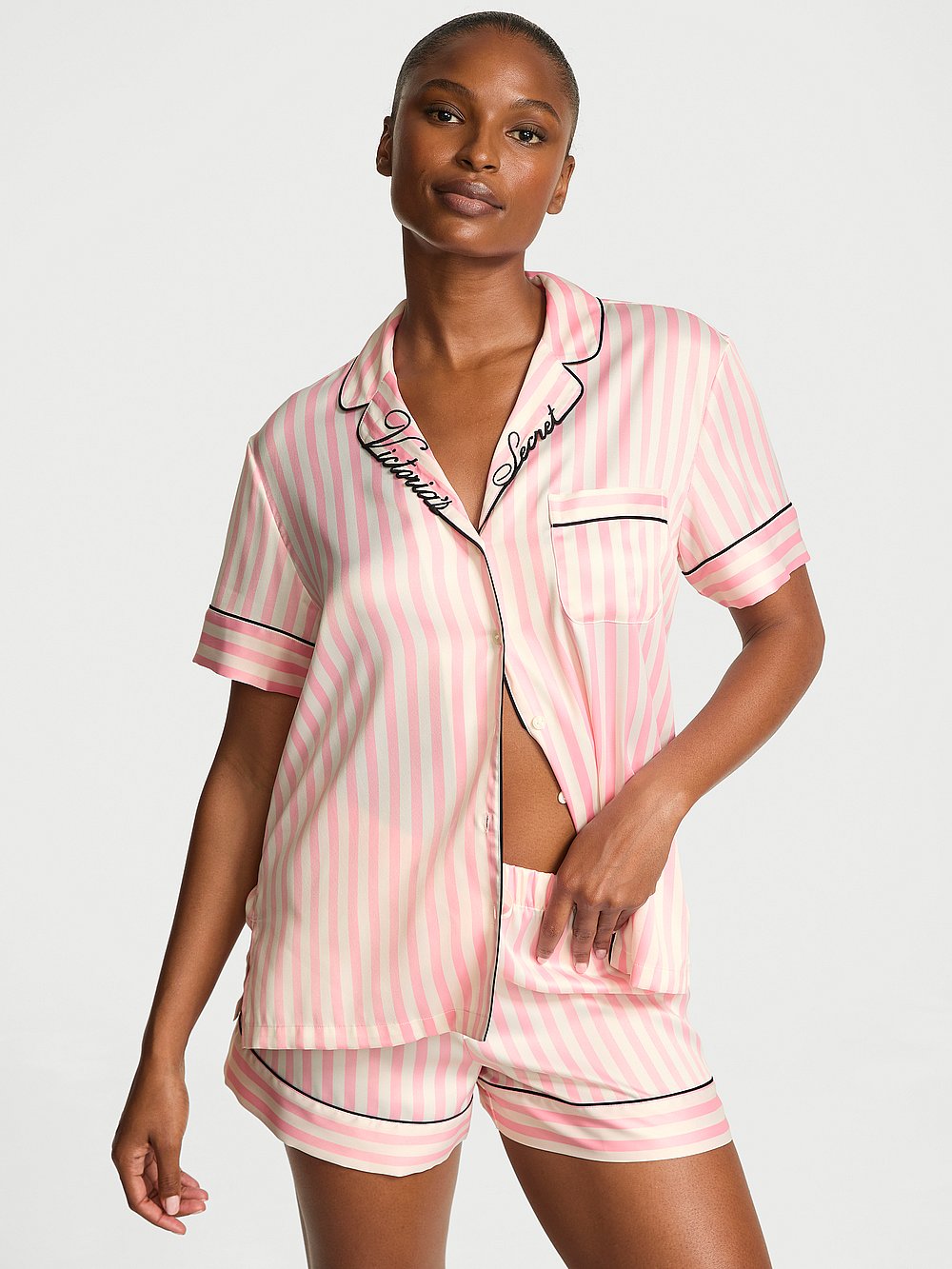 Glazed Satin Short Pajama Set Náttföt – Victoria's Secret
