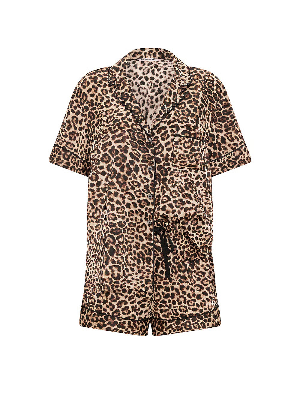 Signature Satin Short Pajama Set – Náttföt