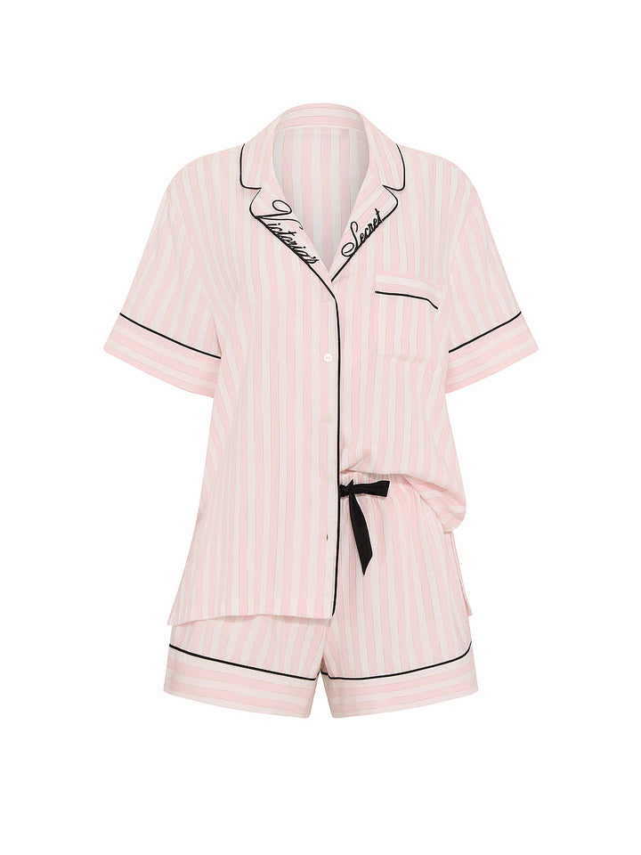 Flannel Short Pajama Set – Náttföt