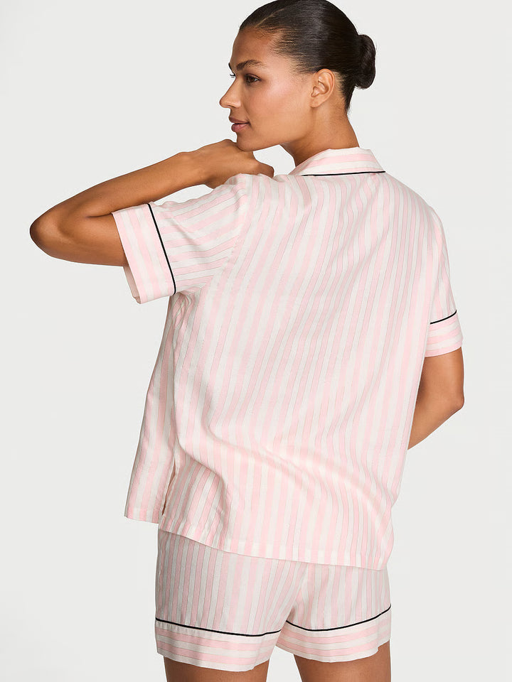 Flannel Short Pajama Set – Náttföt
