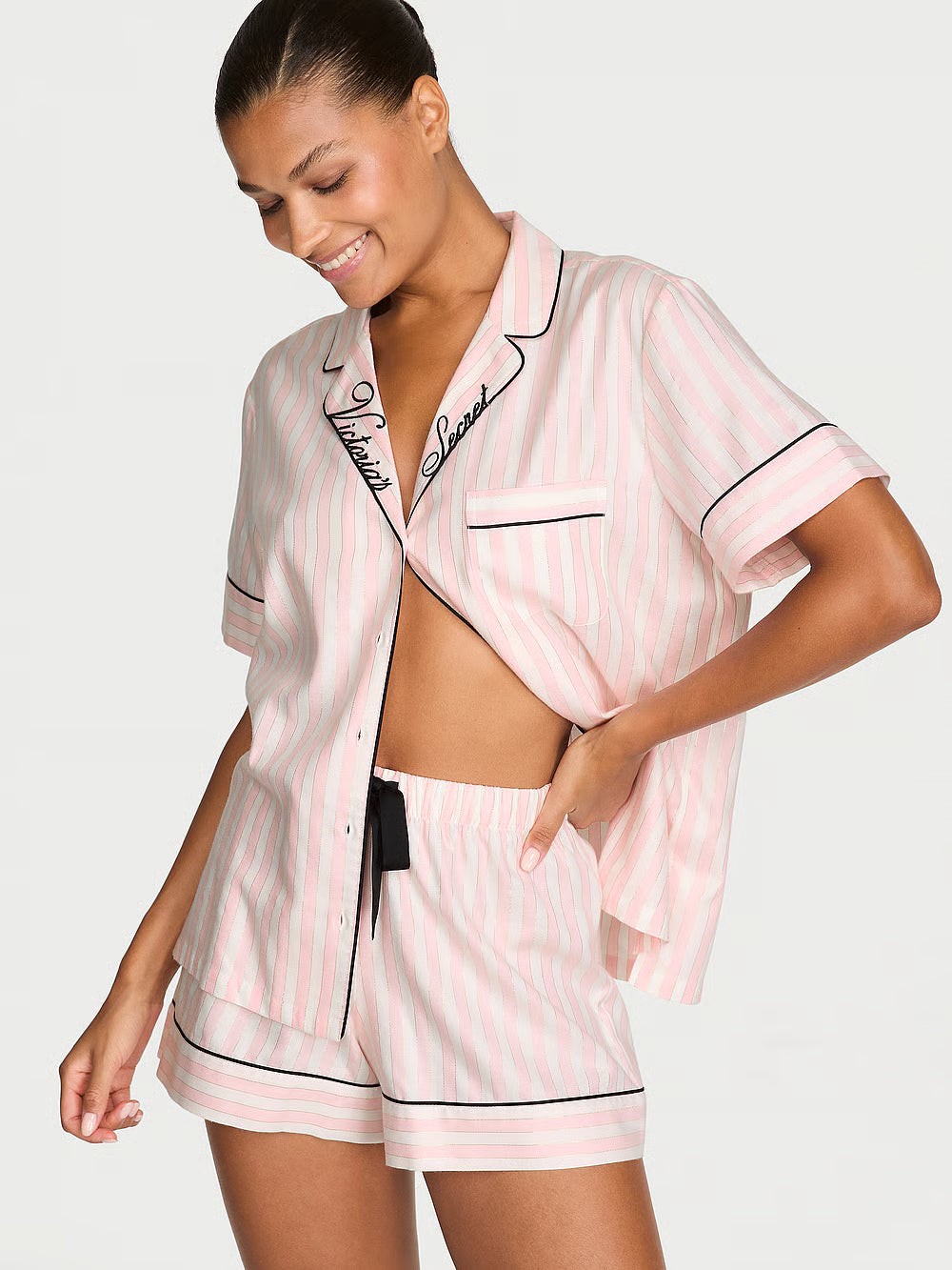Flannel Short Pajama Set – Náttföt