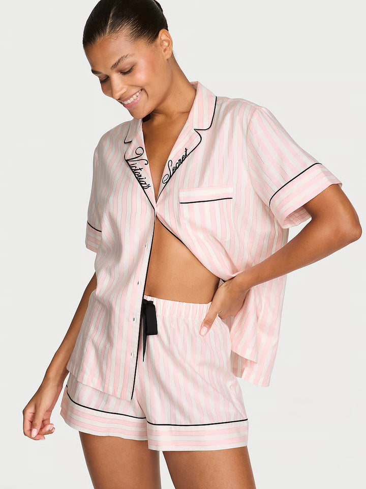 Flannel Short Pajama Set – Náttföt