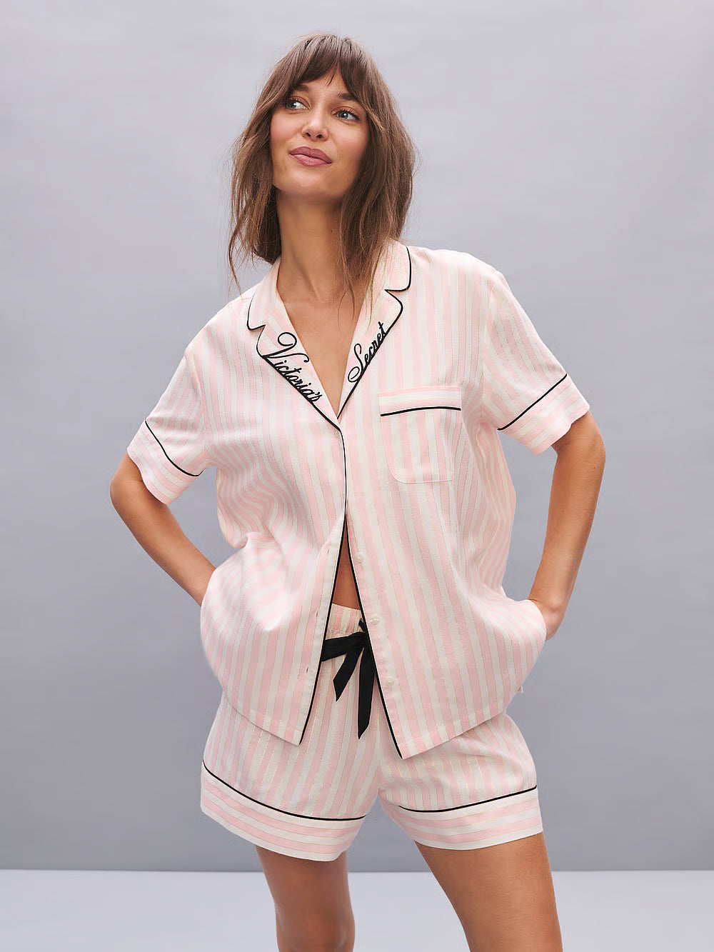 Flannel Short Pajama Set – Náttföt