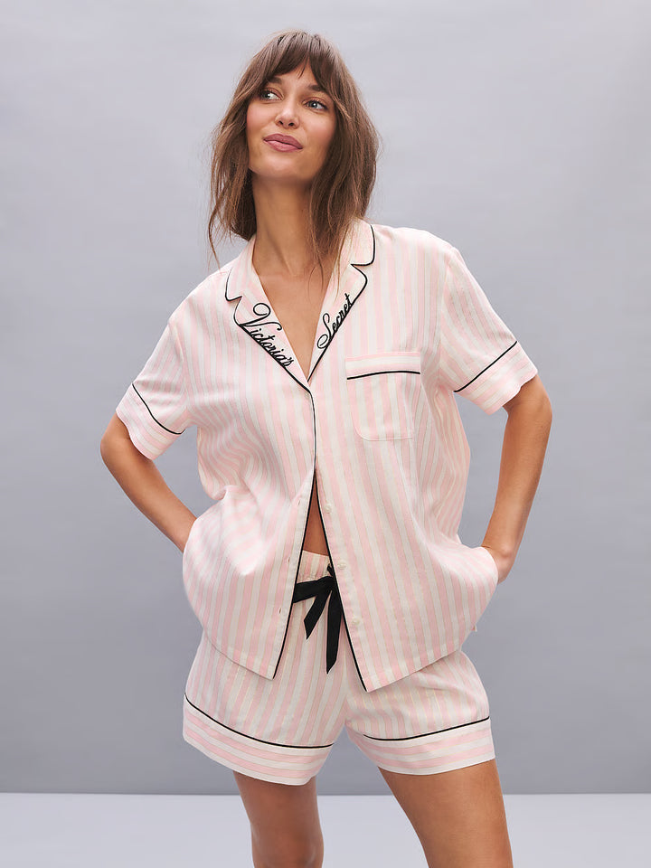 Flannel Short Pajama Set – Náttföt