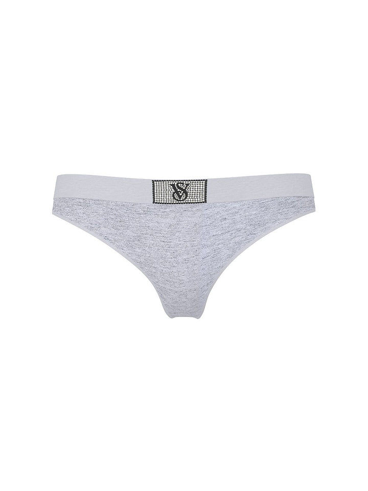 Logo Waist Pointelle Thong Panty Nærbuxur – Victoria&