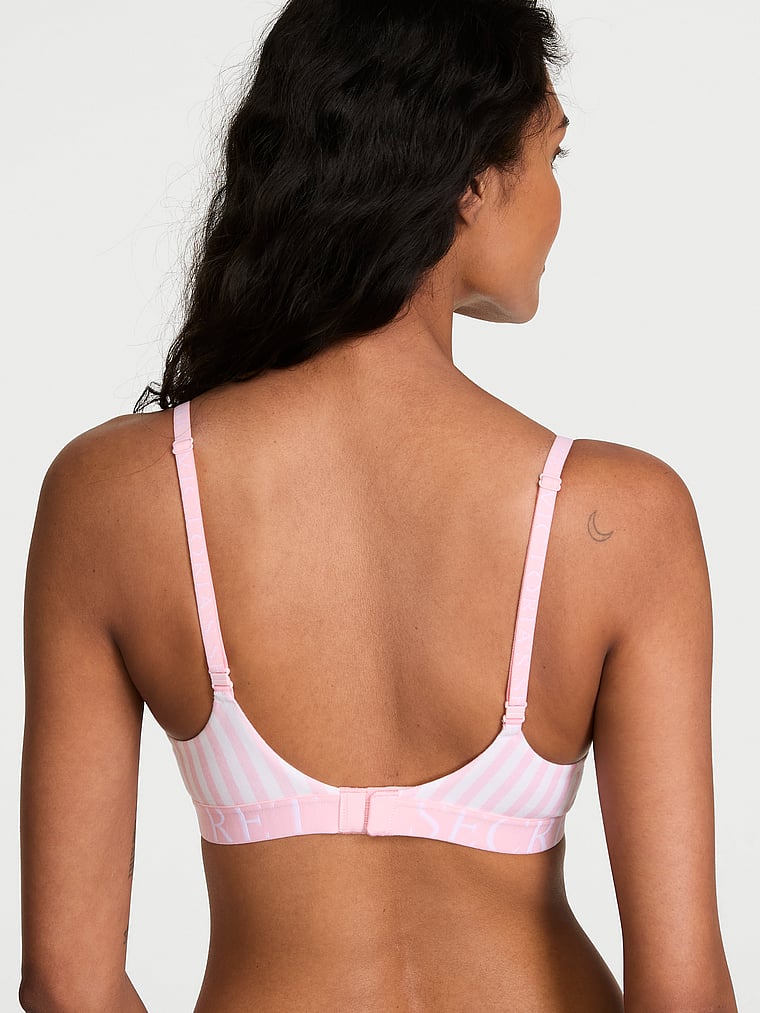 Perfect Shape Cotton Exploded Logo Push-Up Bra – Pretty Blossom Stripes
