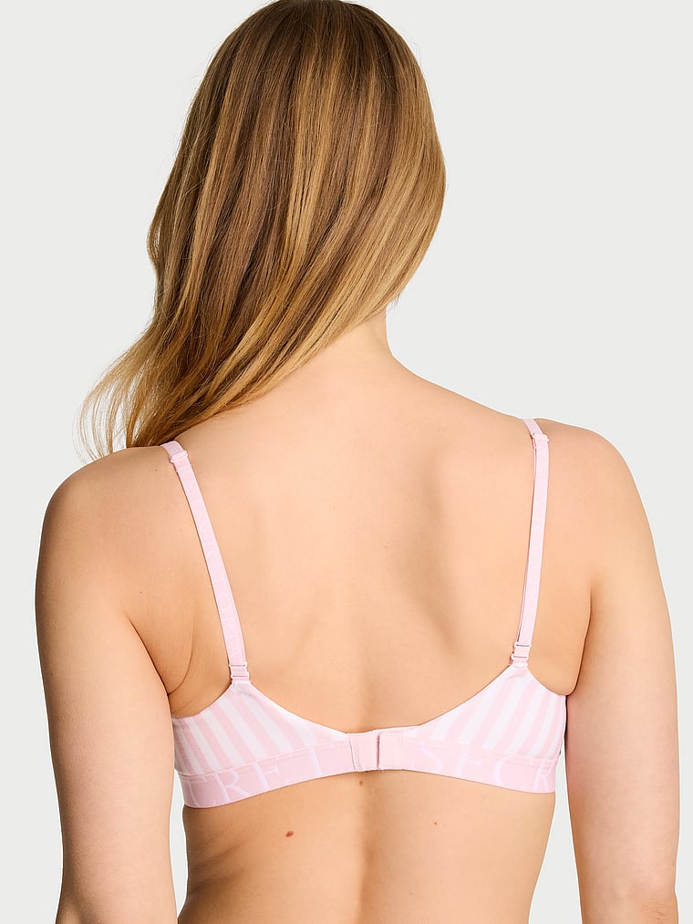 Cotton Exploded Logo Lightly Lined Wireless Bra – Pretty Blossom Stripes