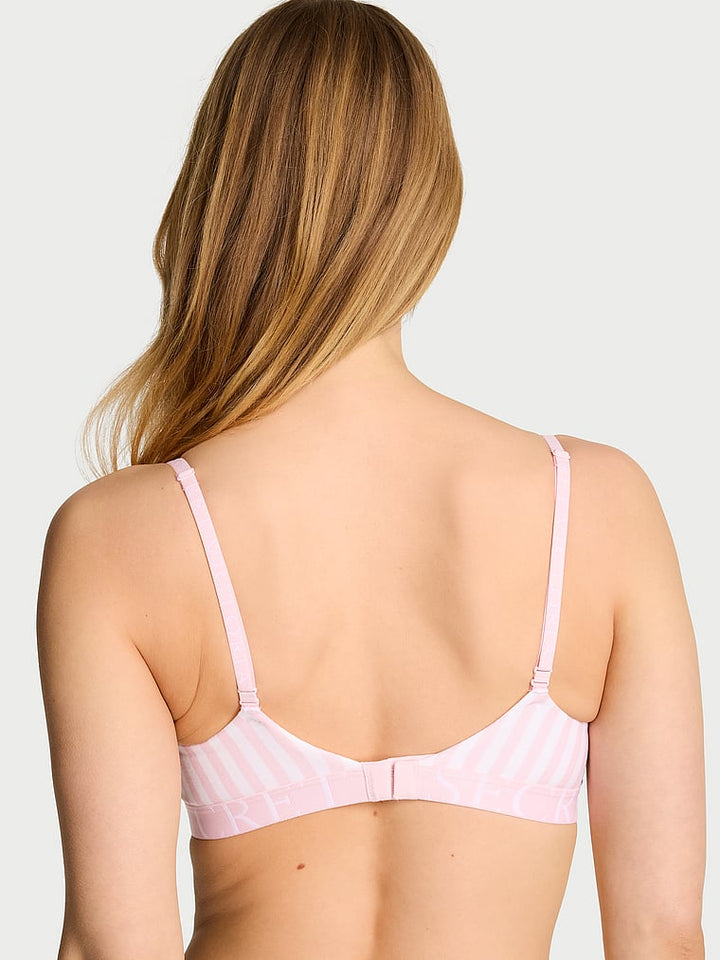 Cotton Exploded Logo Lightly Lined Wireless Bra – Pretty Blossom Stripes