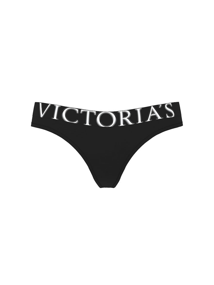 Exploded Logo Cotton Thong Panty – Nærbuxur