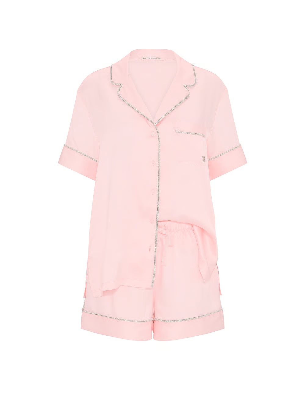 Signature Satin Shine Short Pajama Set – Náttföt