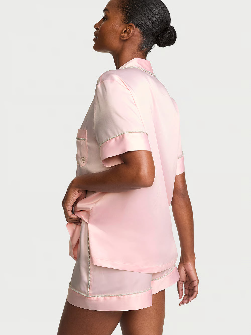 Signature Satin Shine Short Pajama Set – Náttföt