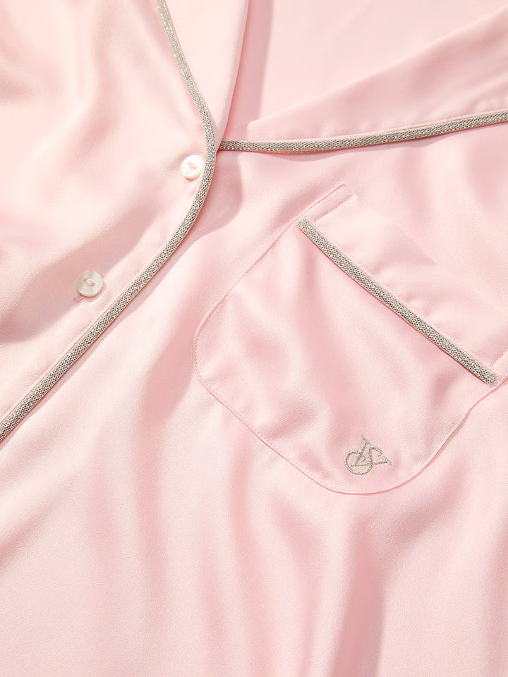 Signature Satin Shine Long Pajama Set – Náttföt