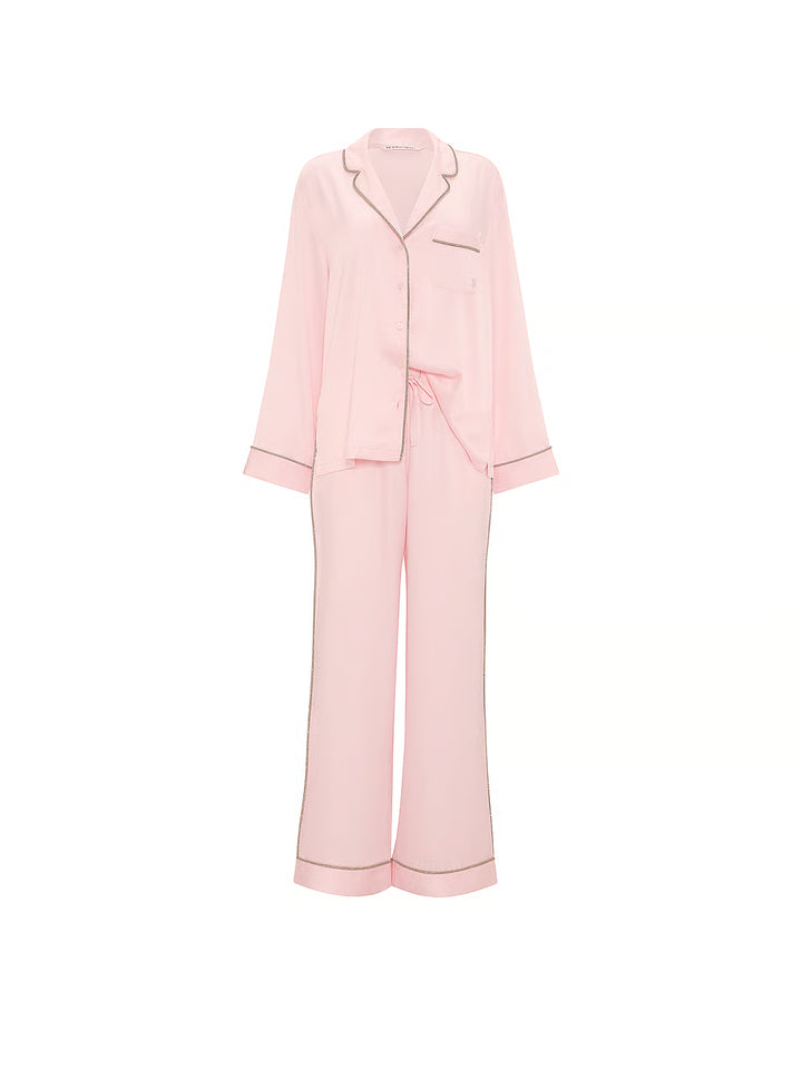 Signature Satin Shine Long Pajama Set – Náttföt