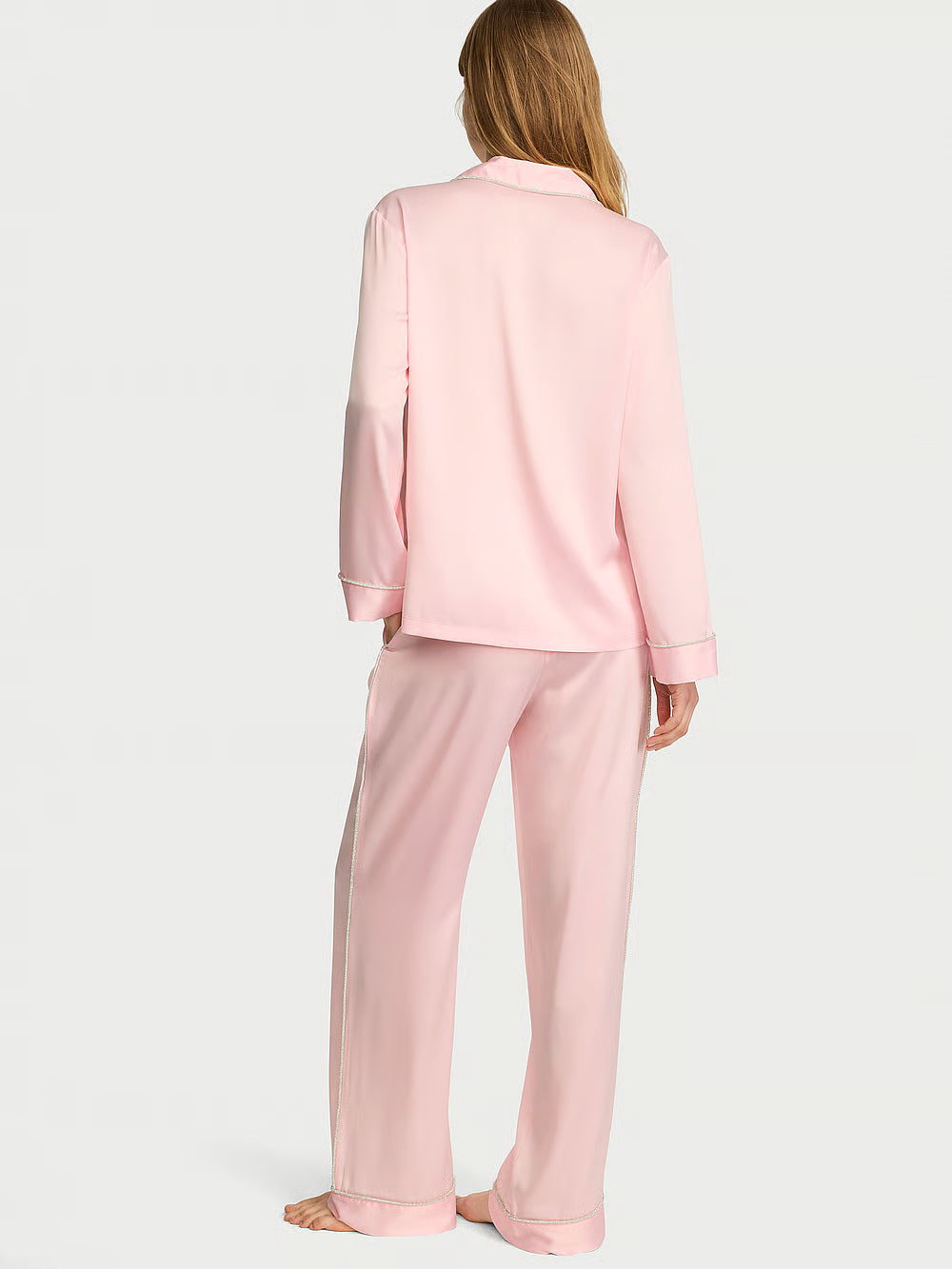 Signature Satin Shine Long Pajama Set – Náttföt