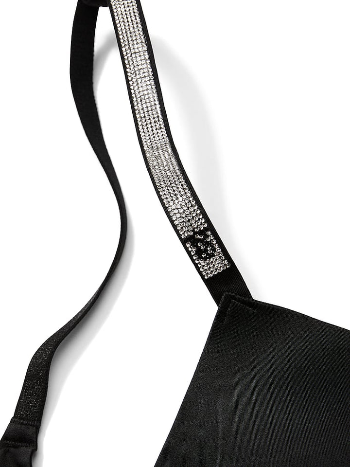 So Obsessed Shine Strap Wireless Push-Up Bra – Black