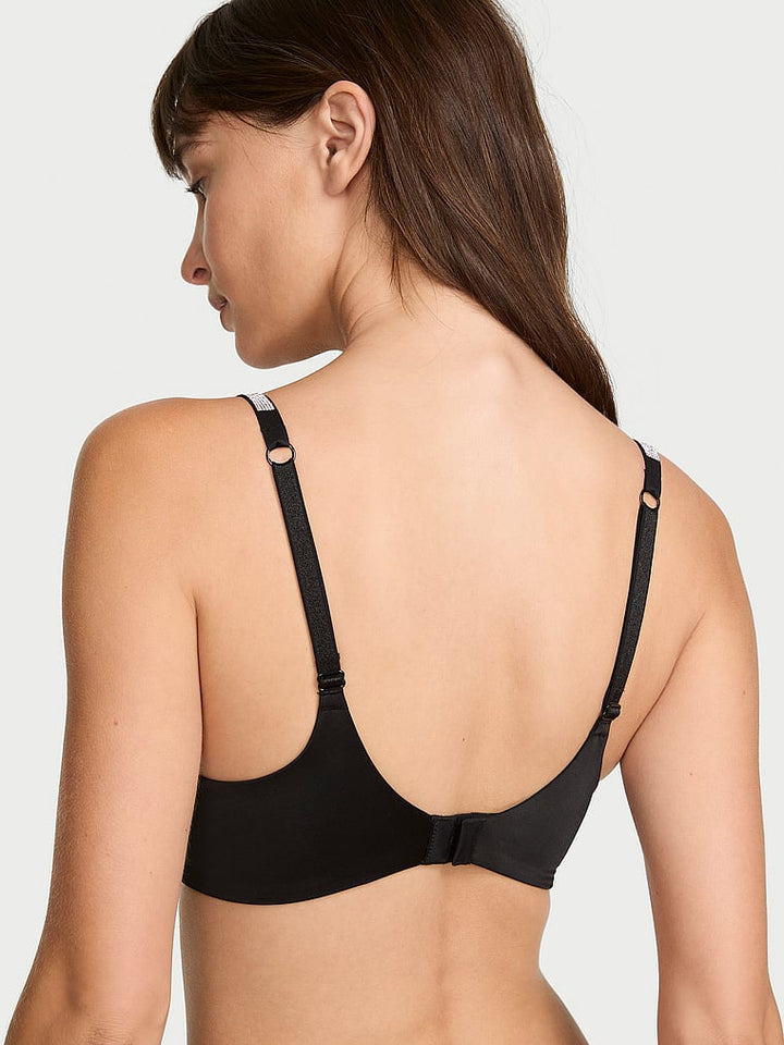 So Obsessed Shine Strap Wireless Push-Up Bra – Black
