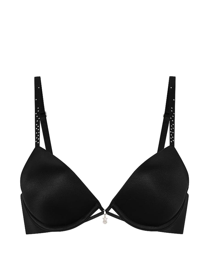 Shine Charm Push-Up Bra – Black