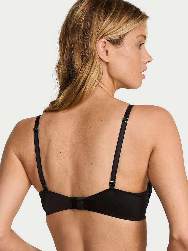 Shine Charm Push-Up Bra – Black