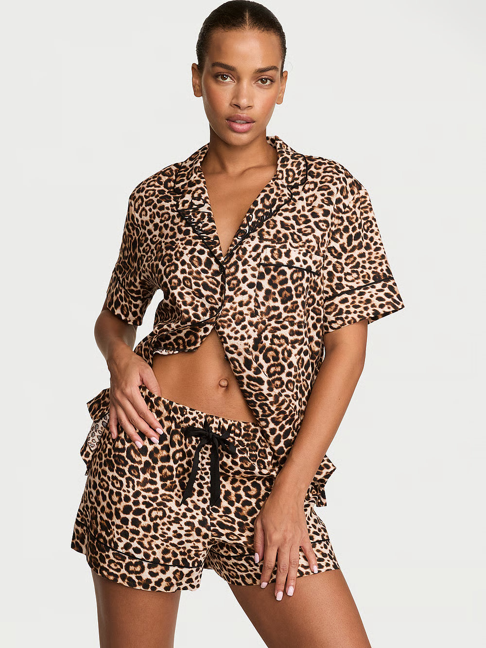 Flannel Short Pajama Set – Náttföt