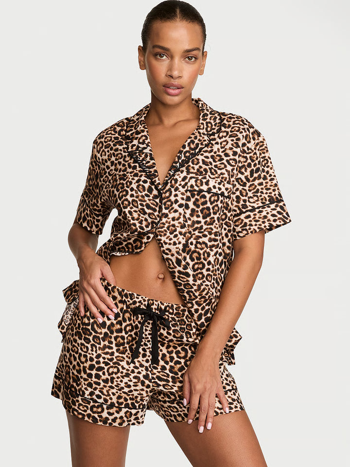 Flannel Short Pajama Set – Náttföt