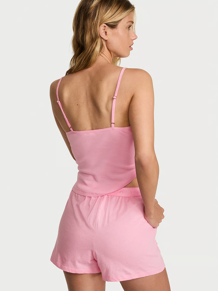 Cotton Cami &amp; Short Set – Náttföt