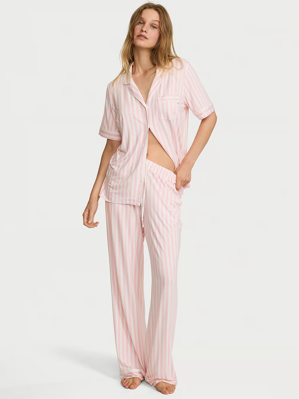 SoSoft Short-Sleeve Long Pajama Set – Náttföt